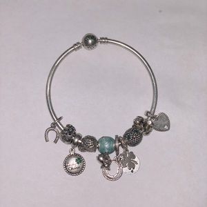 Authentic Pandora bracelet with 10 charms